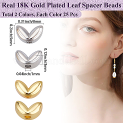 50Pcs 2 Colors Brass Beads&nbsp;KK-BBC0018-23