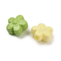 不透明なアクリルビーズ  花  ミックスカラー  10x10.5x5.5mm  穴：1.6mm&nbsp;OACR-D043-04