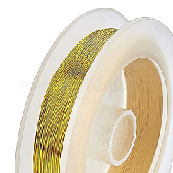 ジュエリー製作用丸銅線  ゴールドカラー  0.15mm  約656.16フィート（200m）/ロール&nbsp;CWIR-BC0004-0.15mm-05