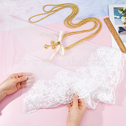 1Pc Polyester Lace Bridal Veils&nbsp;HJEW-HS00096-02