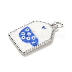 Printed Brass Enamel Pendants&nbsp;KK-CBA9B3D-03P-02