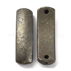 天然黄鉄鉱のコネクターチャーム  カーブ長方形のリンク  36x10x8mm  穴：1.2mm&nbsp;G-A033-01
