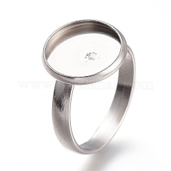 304ステンレススチールパッドリングセッティング  ミックスカラー  トレイ：10~20mm  内径：16.5~18mm&nbsp;STAS-XCP0001-15