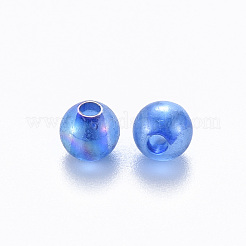 透明なアクリルビーズ  ABカラーメッキ  ラウンド  藤紫色  6x5mm  穴：1.8mm  約4400個/500g&nbsp;MACR-S370-B6mm-751