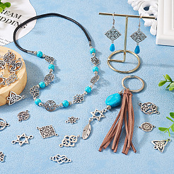 72Pcs 12 Styles Tibetan Style Alloy Connector Charms&nbsp;TIBE-TA0001-29