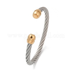 304 Stainless Steel Cuff Bangles&nbsp;BJEW-M136-01B-PG
