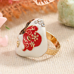 Alloy Enamel Adjustable Rings&nbsp;FS-WG64B68-01