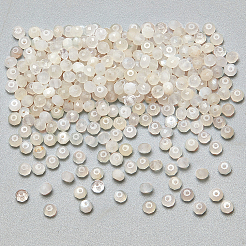 2連売り天然ホワイトムーンストーンビーズ連売り  多面カット  ロンデル  4x3mm  穴：0.7mm  約136個/連  15.16（38.5センチメートル）&nbsp;G-NB0005-78
