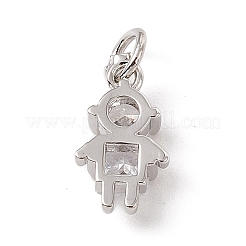 Brass Micro Pave Cubic Zirconia Charms&nbsp;ZIRC-F132-17P