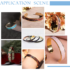 1Pc Alloy Grooved Open Cuff Bangle for Women&nbsp;BJEW-UN0001-39G