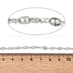 304ステンレススチール楕円リンクチェーン  ハンダ付け  スプールで  ステンレス鋼色  5.5x3.5x0.5mm&nbsp;SA-CBAB767-03P