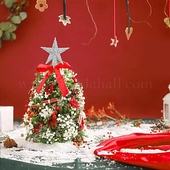 12Pcs 6 Styles Glitter Resin Christmas Treetop Star Ornament&nbsp;DIY-DR0002-20