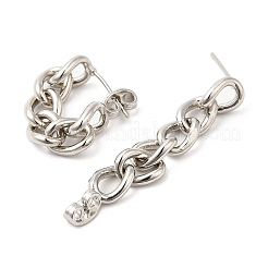 Rack Plating Brass Chain Ear Studs for Women&nbsp;EJEW-Q770-15P