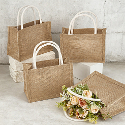 Reusable Jute Tote Bags&nbsp;LS-AJEW-WH0816-490