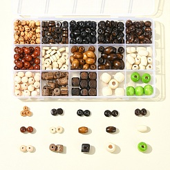 15 Styles Natural Wood Beads&nbsp;WOOD-FS0001-34