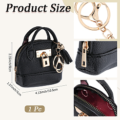 1Pc Imitation Leather Zip Mini Coin Purse with Key Ring&nbsp;AJEW-CL0002-60A