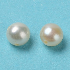天然養殖淡水パールビーズ連売り  ポテト  小麦  5.5x5mm  穴：0.8mm&nbsp;PEAR-P005-05A-01