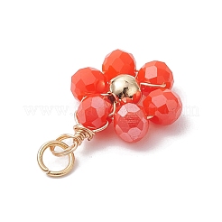 10Pcs 10 Colors Opaque Glass Beaded Pendants&nbsp;PALLOY-JF02581-01