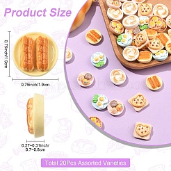 20Pcs Mini Food Theme Resin Cabochons&nbsp;CRES-YW0002-73