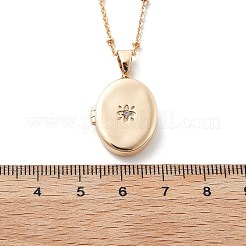 Clear Cubic Zirconia Locket Necklaces&nbsp;LS-NJEW-A036-01C