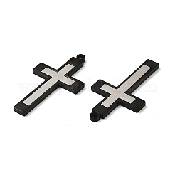 ステンレスペンダント201個  クロスチャーム  電気泳動黒  45x25x2.5mm  穴：2.7mm&nbsp;STAS-Q216-04EB