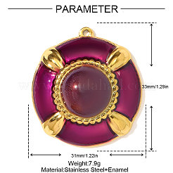 304 Stainless Steel Enamel Pendants&nbsp;STAS-OY003-11G