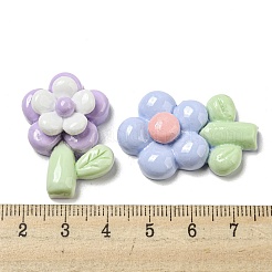 不透明樹脂デコデンカボション  ジュエリー作りのための  花  33~36x21~24x7~12mm&nbsp;RESI-F052-B06