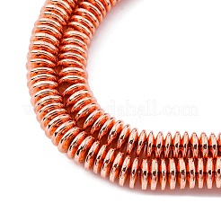 電気非磁性ヘマタイトビーズ連売り  ソーサービーズ  ローズゴールドメッキ  5.5x1.5mm  穴：0.7mm  約266~267個/連  15.94''（40.5センチメートル）&nbsp;G-P571-I01-01B