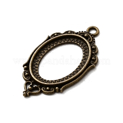 Vintage Tibetan Style Alloy Pendant Cabochon Bezel Open Back Settings&nbsp;TIBEP-M018-40AB-NF