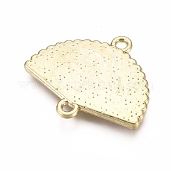 合金コネクター  エナメル  梅の花の扇子  ライトゴールド  ピンク  20x23.5x2mm  穴：1.5mm&nbsp;ENAM-I043-09A