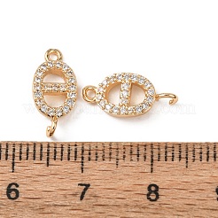 Brass Micro Pave Clear Cubic Zirconia Links&nbsp;KK-T082-10G
