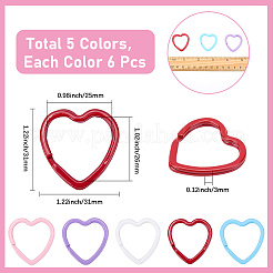 30Pcs 5 Colors Paint Spraying Iron Split Rings&nbsp;DIY-SC0029-16