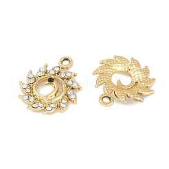 合金ラインストーンペンダント  ピーコック  ゴールドカラー  20x17x4mm  穴：2mm&nbsp;FIND-M018-19G