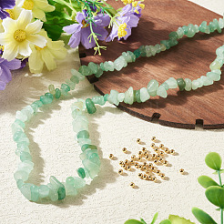 1 Strand Natural Green Aventurine Chip Beads Strands&nbsp;G-TAD0001-02A