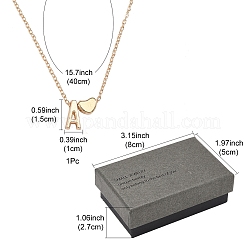 女性用合金文字ハートペンダントネックレス  ゴールドカラー  文字h  15.75インチ（40cm）&nbsp;NJEW-FS0001-09H
