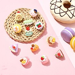 12Pcs 12 Styles Cute Fruit Cake Themed Resin Pins&nbsp;JEWB-CJ0003-11