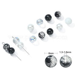 100Pcs Spray Painted Crackle Glass Beads&nbsp;GLAA-CJ0002-15
