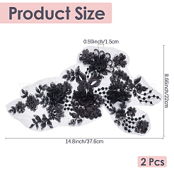 Polyester Paillette Embroidered Cloth Sew on Patches&nbsp;PATC-WH20008-04A