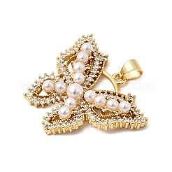 Brass Micro Pave Clear Cubic Zirconia Pendants&nbsp;KK-H267-076G