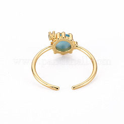 Brass Micro Pave Clear Cubic Zirconia Cuff Rings&nbsp;RJEW-S045-085-NR