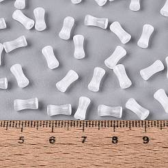 Fgbグレードaドローベンチスタイルガラスシードビーズ  竹の共同  模造キャットアイビーズ  ホワイトスモーク  7.5x3.5~4mm  穴：1.2~1.5mm  約3000個/ポンド&nbsp;SEED-Q040-01A-10