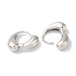 Teardrop Brass Hoop Earrings for Women&nbsp;EJEW-U008-15P