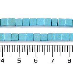 合成ターコイズビーズ  染め  キューブ  4.5x4.5x4.5mm  穴：1.4mm  約84個/連  36cm&nbsp;TURQ-F016-01
