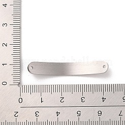変色しない304ステンレススチールのブラシ仕上げのカーブ長方形のコネクタチャーム  ステンレス鋼色  6.5x39.5x1.5mm  穴：1.4mm&nbsp;STAS-R222-03P