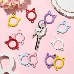 24Pcs 6 Colors Zinc Alloy Keychain Clasp Findings&nbsp;KEYC-SC0001-83