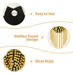 Non-woven Fabrics & Plastic & Iron Tassel Rivet Epaulettes&nbsp;AJEW-WH0481-521G