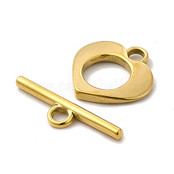 イオンプレーティング（IP）304ステンレススチールマンテル  ハート  18KGP本金メッキ  ハート：16x16x2mm  穴：2.5mm  8mm内径  バー：22x5.5x2mm  穴：2.5mm&nbsp;STAS-F290-07G