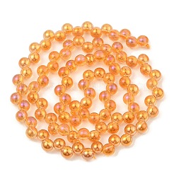 電気メッキガラスビーズセット  パール光沢メッキ  電球  ダークオレンジ  5mm  穴：1mm  約98個/連  15.35''（39センチメートル）&nbsp;GLAA-Q105-01F