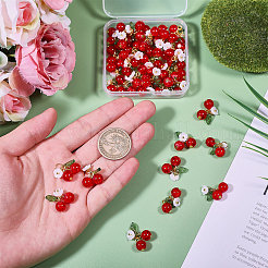 40Pcs Glass Pendants&nbsp;PALLOY-CA00019