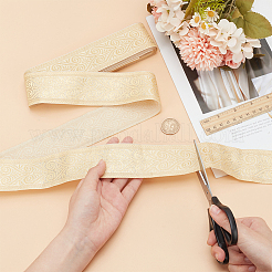 Polyester Jacquard Flower Ribbons&nbsp;SRIB-WH0011-167C